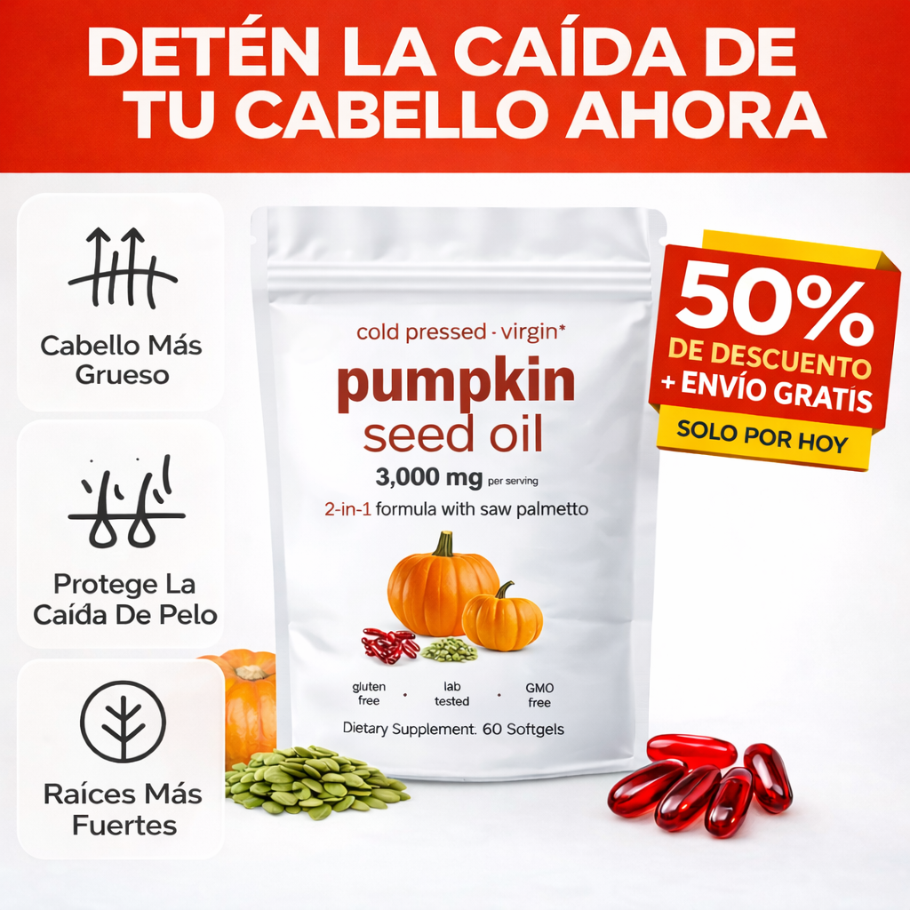 ACEITE DE SEMILLA DE CALABAZA - Detén la caída de cabello ahora!