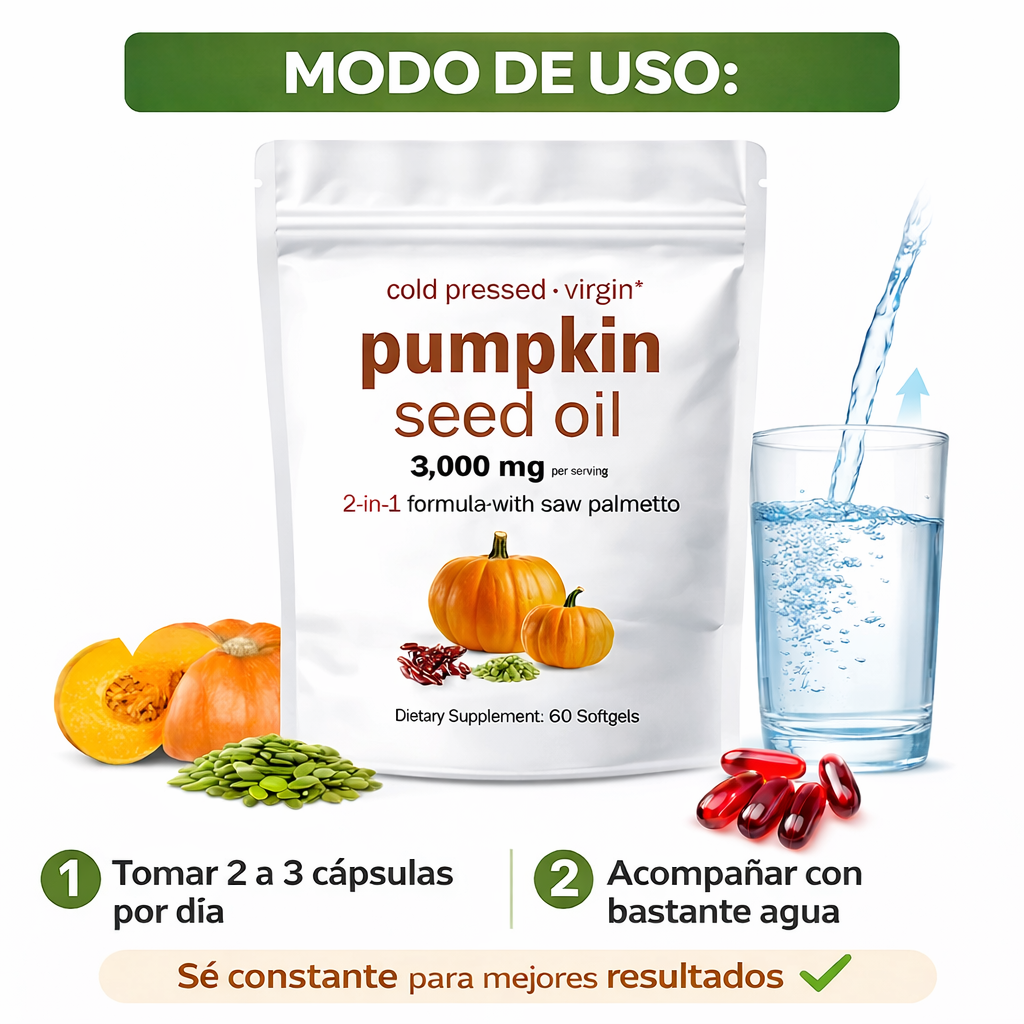 ACEITE DE SEMILLA DE CALABAZA - Detén la caída de cabello ahora!